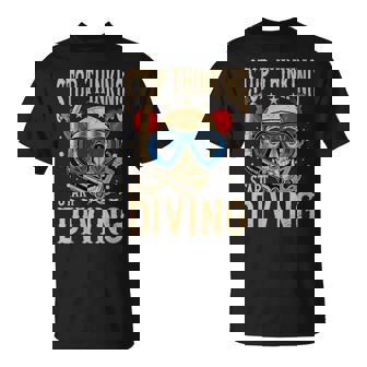Start Diving Adventurer Skull Underwater Scuba Diver Diving T-Shirt | Mazezy