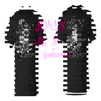 Stay Jolly Punk Santa – Rock & Roll Guitar Christmas T-Shirt | Mazezy