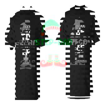 The Step-Dad Elf Shirt Matching Family Christmas Pajama Top T-Shirt | Mazezy