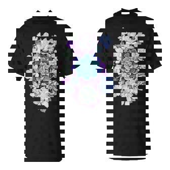 Succulent Cactus Lover Watercolor Pastel Garden Aesthetic T-Shirt | Mazezy