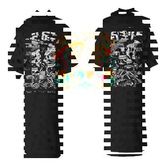 Sugar Skull Coffee Fiesta Mexican Day SEIS Siete 6 7 Meme T-Shirt | Mazezy