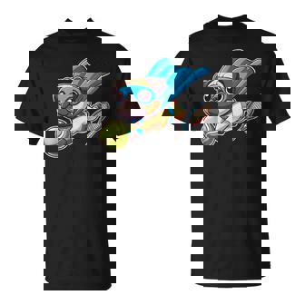 Superhero Pug Tennis Ball And Racket Flying T-Shirt | Mazezy