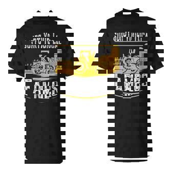 Support Your Local Farmers Food Supplier Patriotic Farming T-Shirt | Mazezy