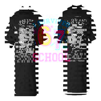 I Survived 67 Days Of School Meme Six Seven Teacher Students T-Shirt | Mazezy