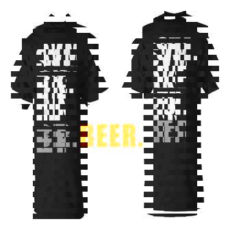 Swim Bike Run スイム バイク ラン ビール トライアスロン トライアスロン スポーツ メンズ レディース Tシャツ - Kawaiitshirt