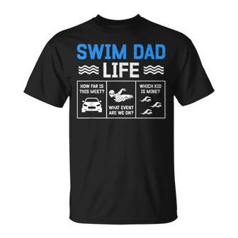 Swim Dad Life Swimming Dad Of A Swimmer Dad Swim Father T-Shirt - Monsterry