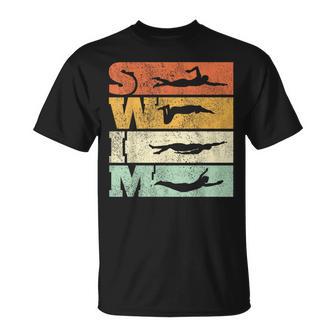 Swimming Swim Strokes Vintage Swimmer T-Shirt - Thegiftio UK