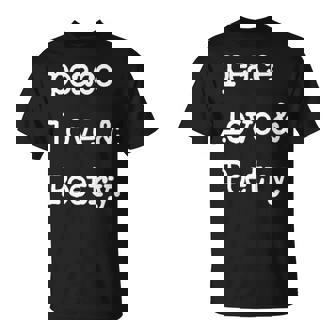 Symbole De La Paix De L'amour Et De La Poésie T-Shirt - Cadeauxyz