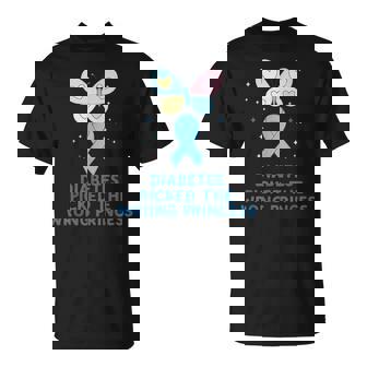 T1D Diabetes Warrior Butterfly Princess Diabetes Awareness T-Shirt | Mazezy