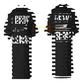 Teacher Trombone I Destroy Silence Band & Music Educator T-Shirt | Mazezy