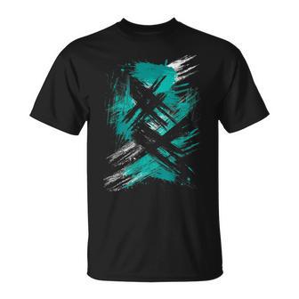 Teal Black Grunge T-Shirt - Thegiftio UK