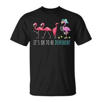 Tennis Damen Tennisspielerin Tennis Flamingo T-Shirt - Seseable