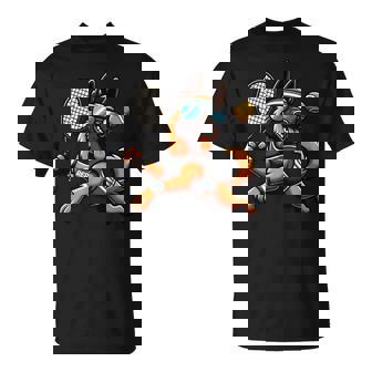 Tennis German Shepherd Dog RER Sunglasses Rally T-Shirt | Mazezy