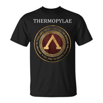 Termópilas Epitafio Historia Espartana Lambdaímbolo De Camiseta unisex - Regaloses