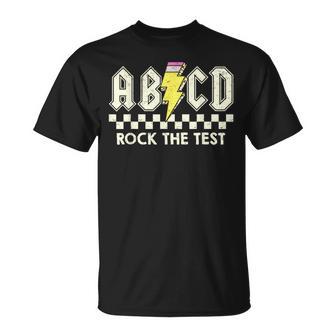 Test Day Teacher Student Testing Day Abcd Rock The Test T-Shirt - Thegiftio