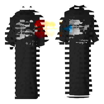 Thankful Guitar Lake Shadow Guitarists Lovers Thanksgiving T-Shirt | Mazezy