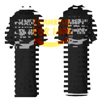 Thankful For Him Her Thanksgiving Matching Couples Outfits T-Shirt | Mazezy