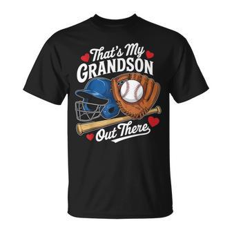 That's My Grandson Out There Baseball Grandma And Grandson T-Shirt - Monsterry