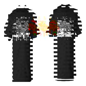 Three Santa Reindeer Elf Pianos Instrumentalist Xmas Player T-Shirt | Mazezy