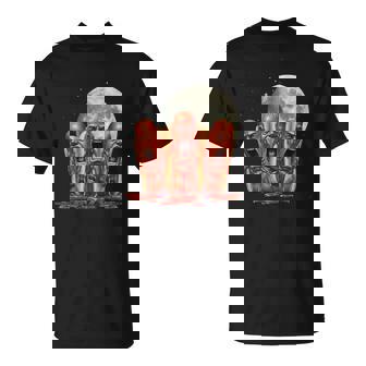 Three Screaming Hotdog Heads Full Moon Horror Night T-Shirt | Mazezy