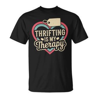 Thrifting Is My Therapy Thrift Store Yard Sale T-Shirt - Thegiftio UK