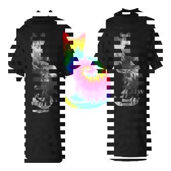 Tie Dye Cat Colorful Tye Dye Kitten T-Shirt | Mazezy