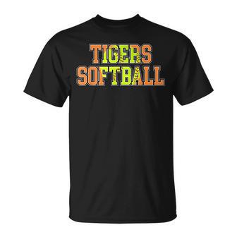 Tigers Softball Mom Orange Tiger Pride Softball Coach Tiger T-Shirt | Seseable FR