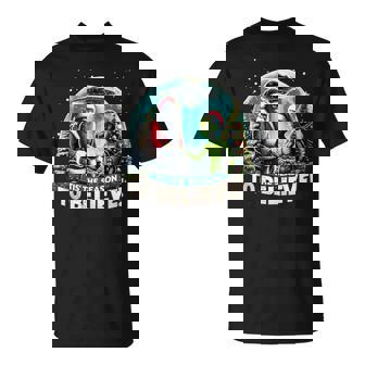 Tis The Season To Believe Christmas Alien Bigfoot Art Tank Top T-Shirt | Mazezy