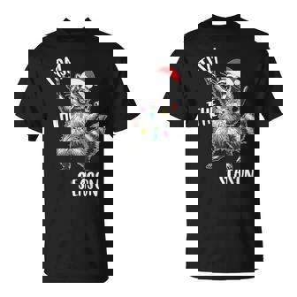 Tism The Season Raccoon Rock Santa Hat Autism Christmas T-Shirt | Mazezy