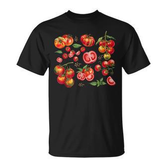 Tomato Season Vegetable Gardener Tomatoes Watercolor Summer T-Shirt - Monsterry
