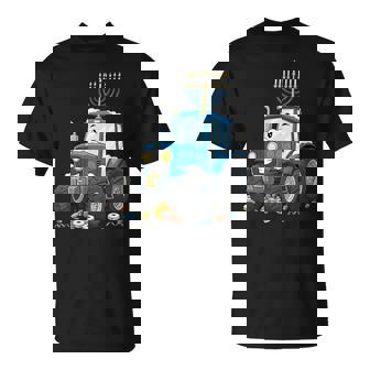 Tractor Dreidel Menorah Hanukkah Kids Womens T-Shirt | Mazezy