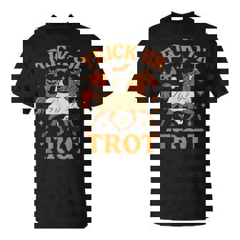 Trick Or Trot Horse Halloween Equestrian Costume T-Shirt | Mazezy