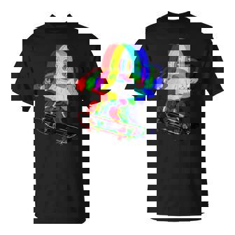 Trippy House Music Ghost Halloween Techno Rave Skateboarding T-Shirt | Mazezy