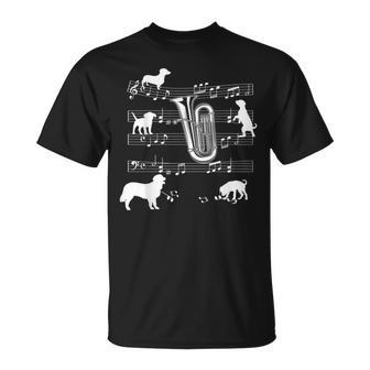 Tuba Jugador Perro Para Tubist Perros Y Tuba Camiseta unisex - Regaloses