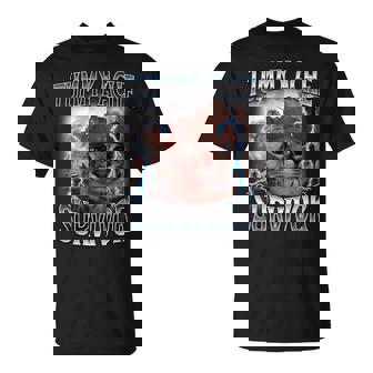 Tummy Ache Survivor Cat Meme I Survived Today's Tummy T-Shirt - Monsterry