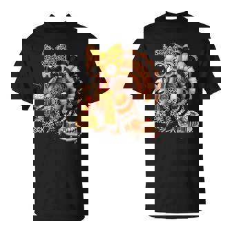 Turkey Drinking Coffee Thanksgiving Bow Turkey Day T-Shirt - Monsterry