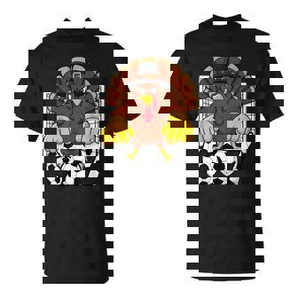 Turkey Goalie Soccer 67 Six Seven Boys Thanksgiving T-Shirt | Mazezy