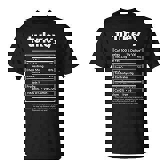 Turkey Nutrition Facts Thanksgiving Dinner & Friends T-Shirt | Mazezy