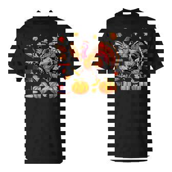 Turkey Thanksgiving Playing Disc Golf Matching Player Team T-Shirt | Mazezy