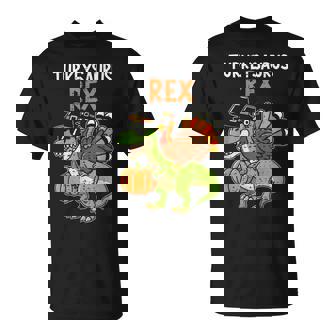 Turkeysaurus Rex Thanksgiving Turkey Dino Toddler Boy T-Shirt - Monsterry