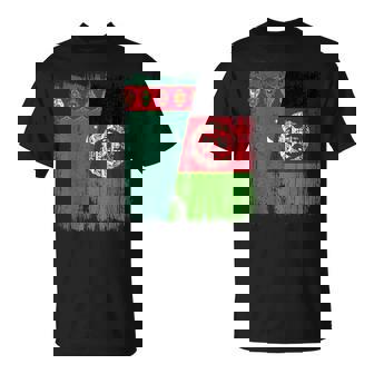Turkmenistan Afghanistan Half Flag Turkmen Afghan Heritage T-Shirt | Mazezy