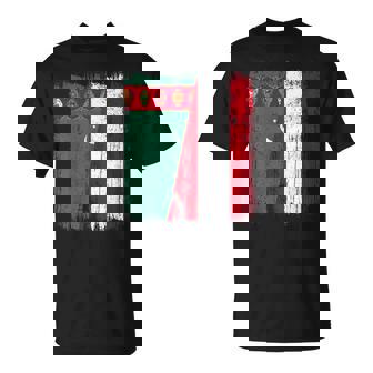 Turkmenistan Austria Half Flag Turkmen Austrian Heritage T-Shirt | Mazezy