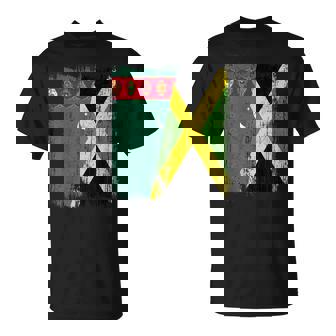 Turkmenistan Jamaica Half Flag Turkmen Jamaican Heritage T-Shirt | Mazezy