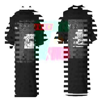 Turkmenistan Mexico Half Flag Turkmen Mexican Heritage T-Shirt | Mazezy