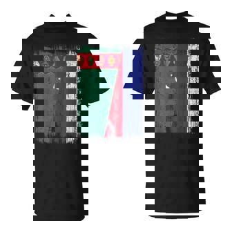 Turkmenistan Russia Half Flag Turkmen Russian Jersey T-Shirt | Mazezy