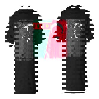 Turkmenistan Turkey Half Flag Turkiye Turkmen Turkish Jersey T-Shirt | Mazezy