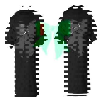 Turkmenistan Turkmen Pride Flag Girl Coquette Bow Ribbon Tank Top T-Shirt | Mazezy