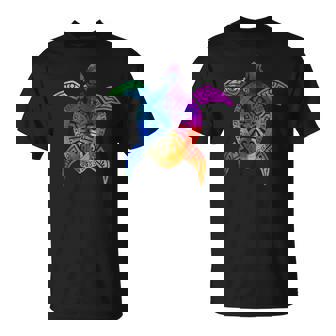 Turtle Hawaiian Tribal Pattern Diver Tank Top T-Shirt | Mazezy