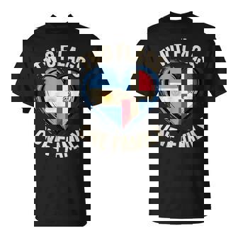 Two Flags One Family Argentinian Dominican Roots Argentina T-Shirt | Mazezy