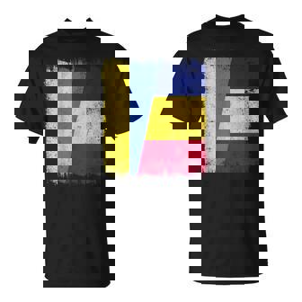 Ukraine Romania Half Flag Ukrainian Romanian Heritage T-Shirt | Mazezy